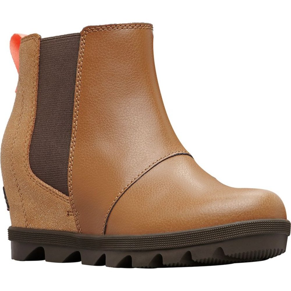 Sorel Boots Joan of Artic Bootie Chelsea WEDGE GIRLS 33  SIZE 2 TAN SHIMMER EUC